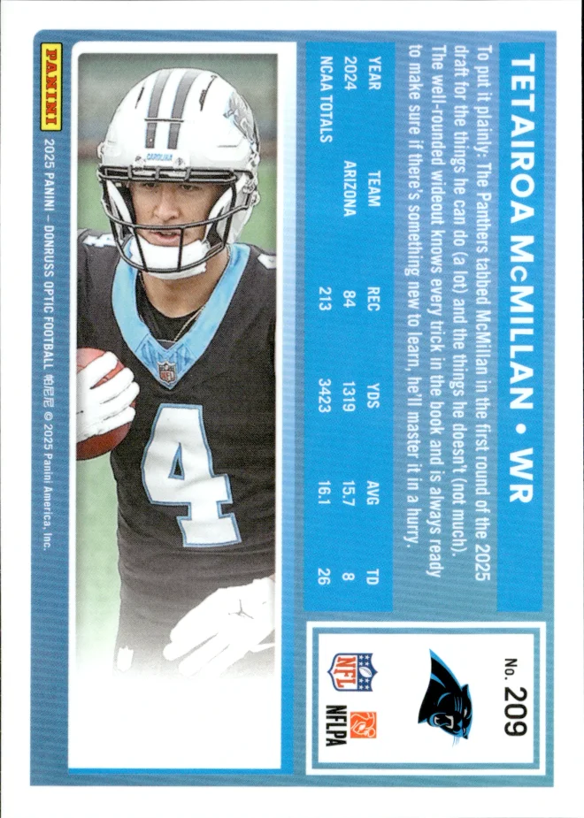 Tetairoa McMillan card back