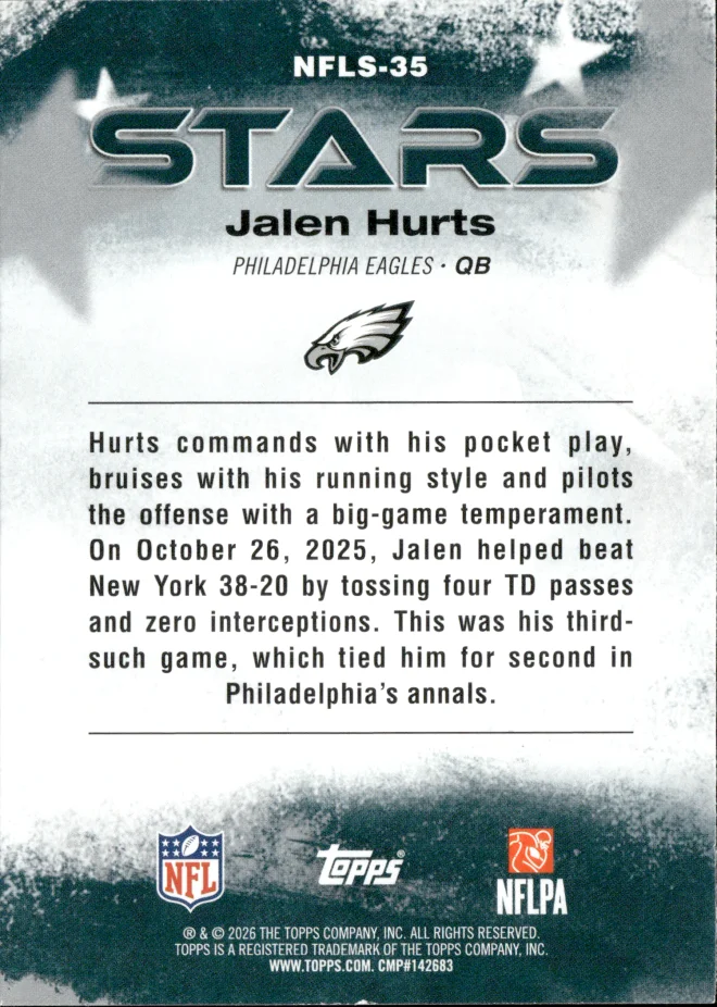 Jalen Hurts card back