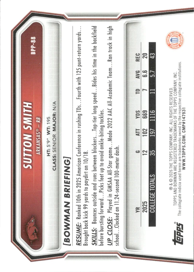 Sutton Smith card back