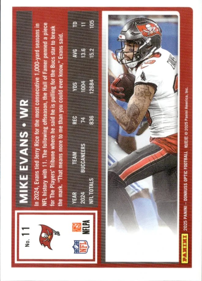 Mike Evans card back