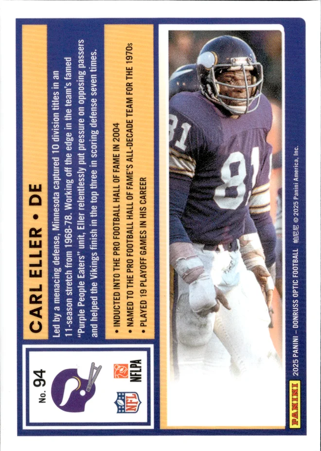 Carl Eller card back