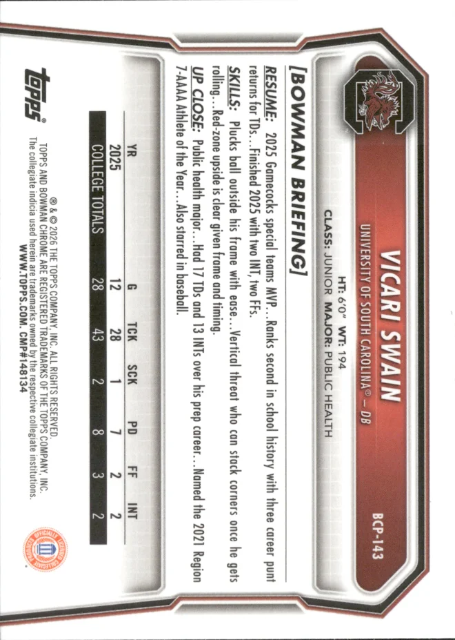 Vicari Swain card back