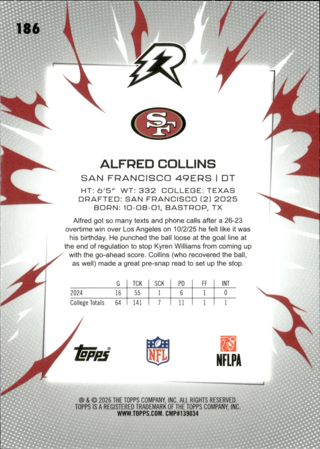 Alfred Collins card back