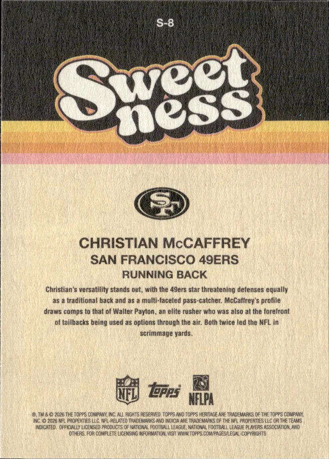Christian McCaffrey card back