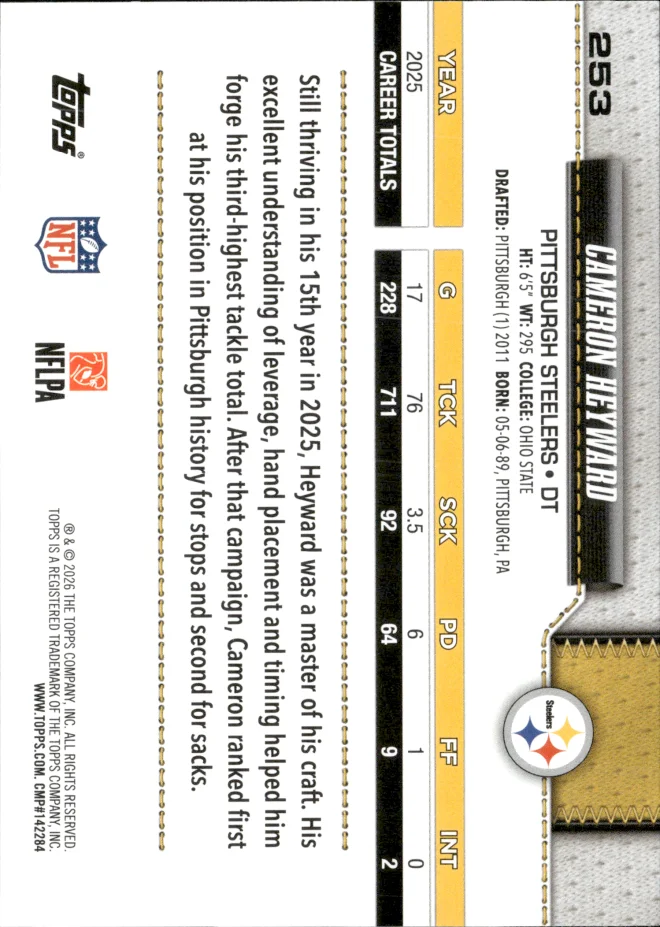 Cameron Heyward card back