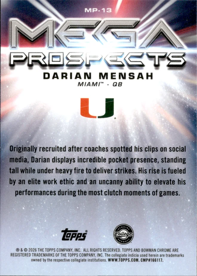 Darian Mensah card back