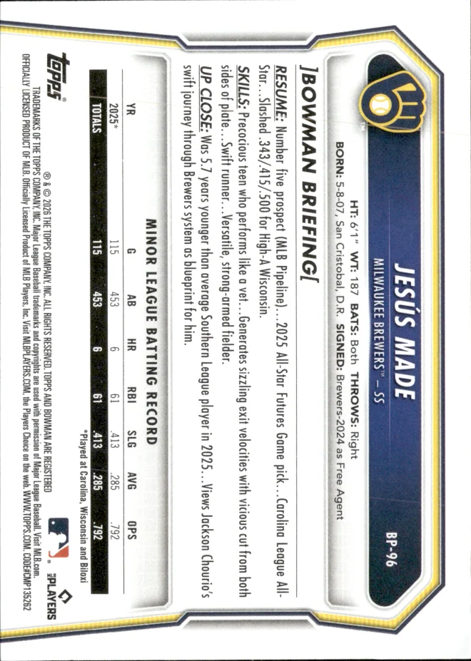 Jesús Made card back