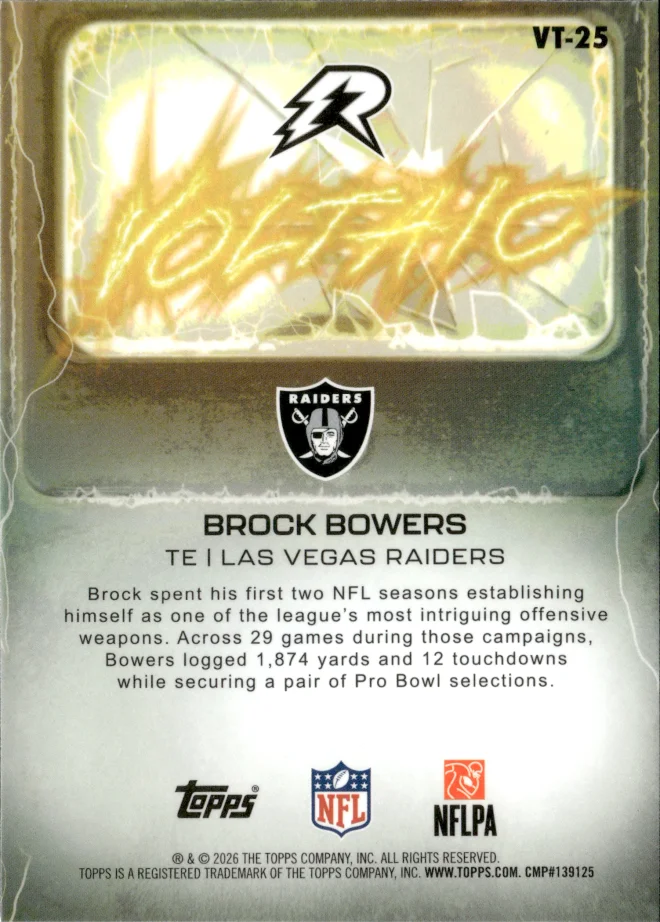 Brock Bowers card back