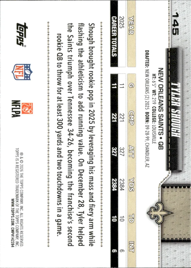 Tyler Shough card back