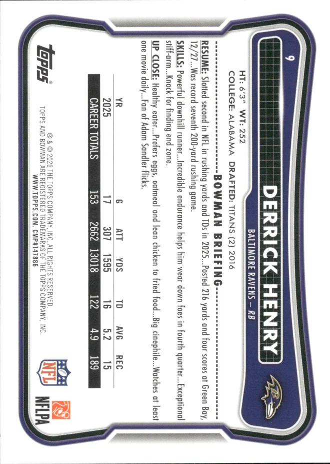 Derrick Henry card back