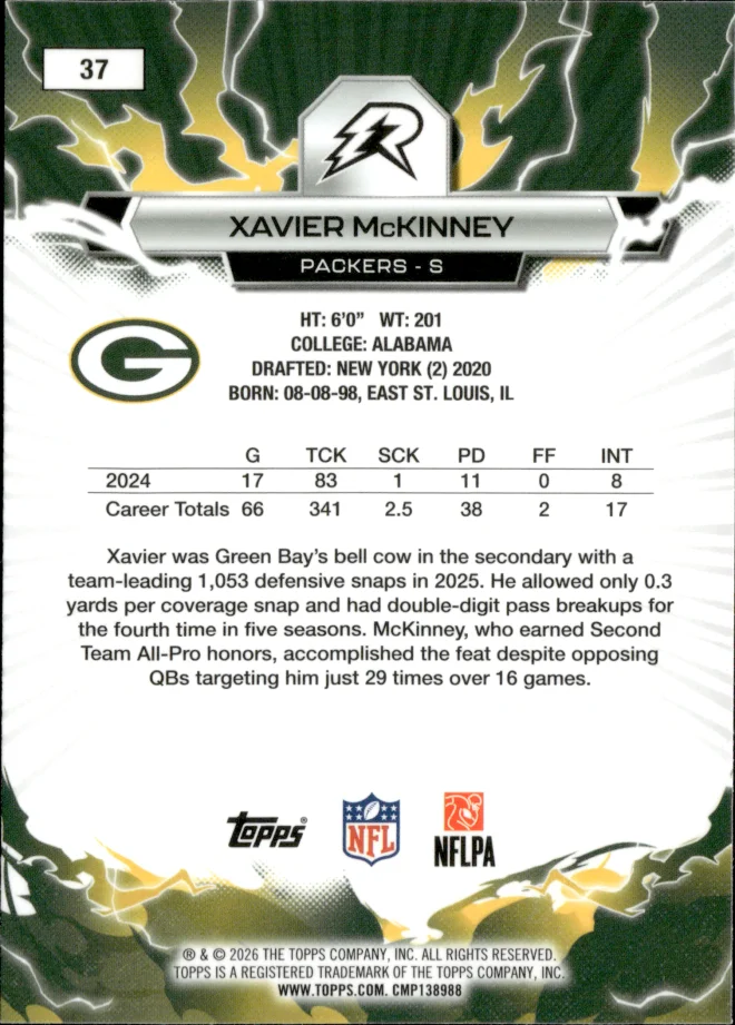 Xavier McKinney card back