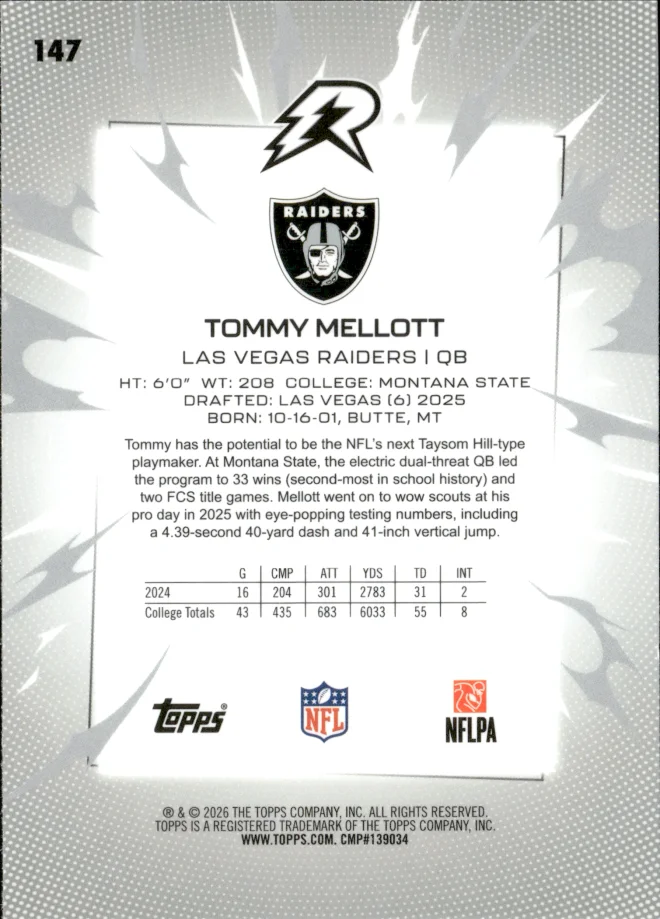 Tommy Mellott card back