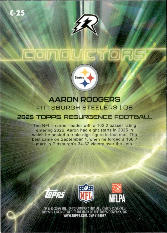 Aaron Rodgers card back