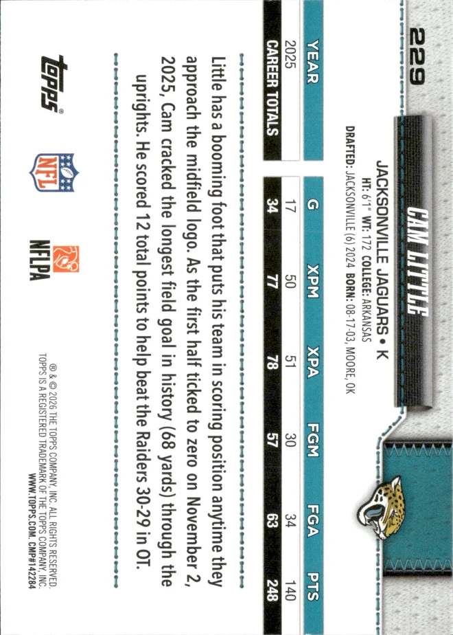 Cam Little card back