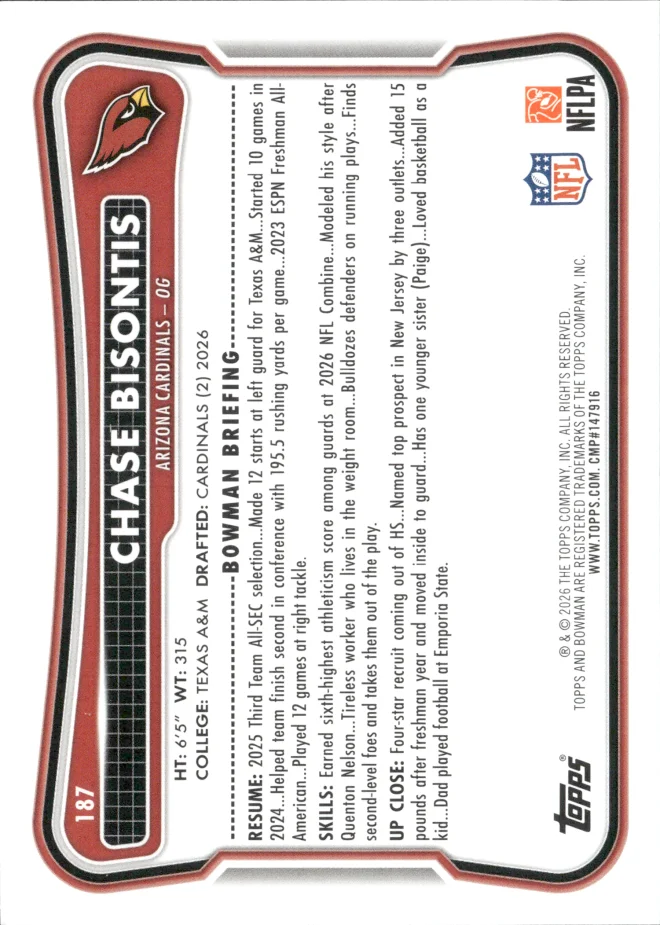 Chase Bisontis card back