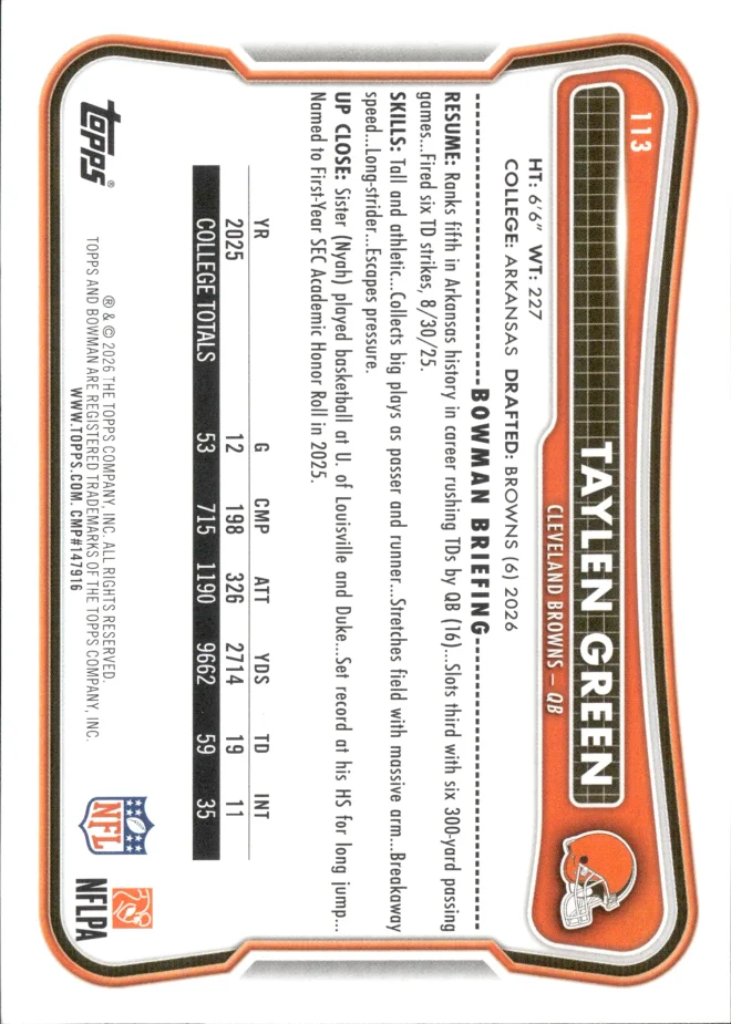 Taylen Green card back