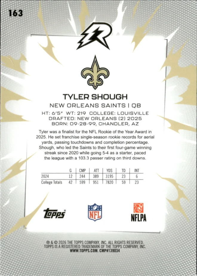 Tyler Shough card back