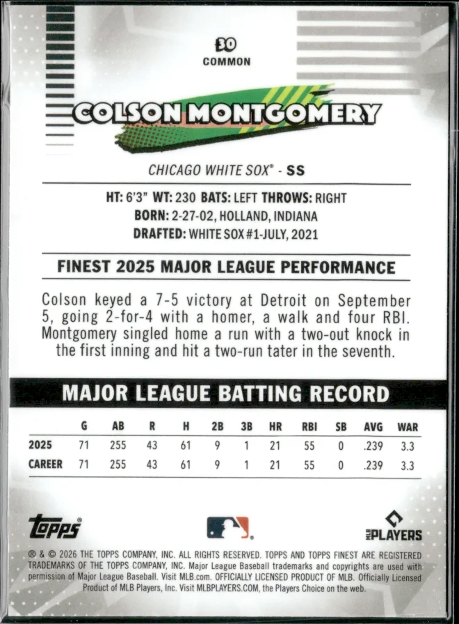 Colson Montgomery card back