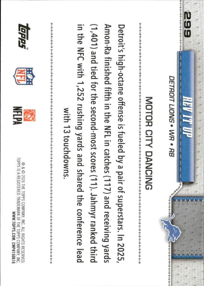 Amon-Ra St. Brown / Jahmyr Gibbs card back