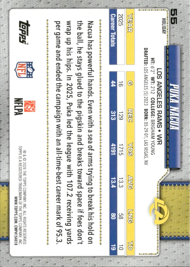 Puka Nacua card back