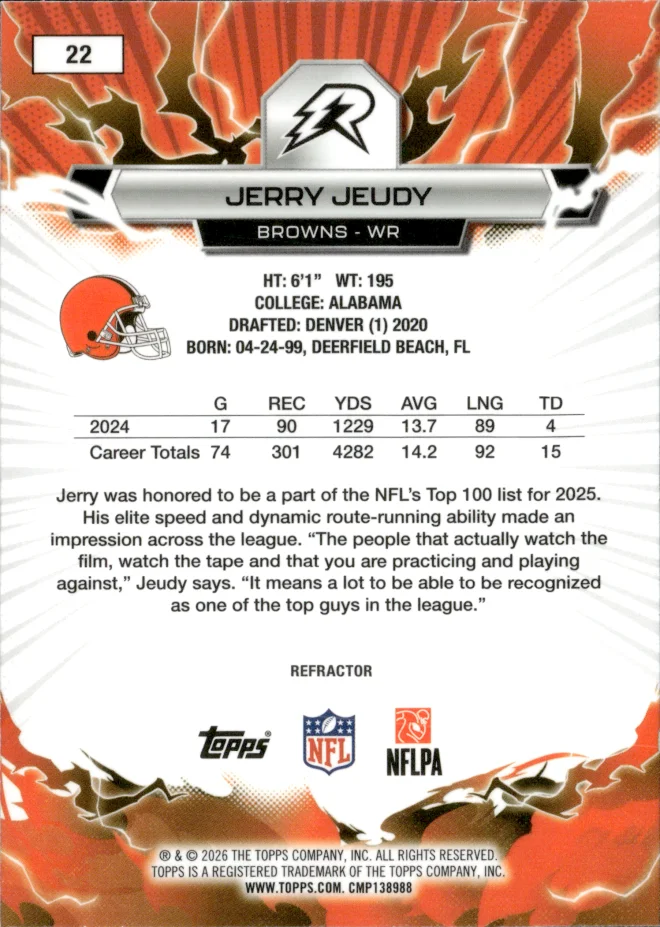 Jerry Jeudy card back