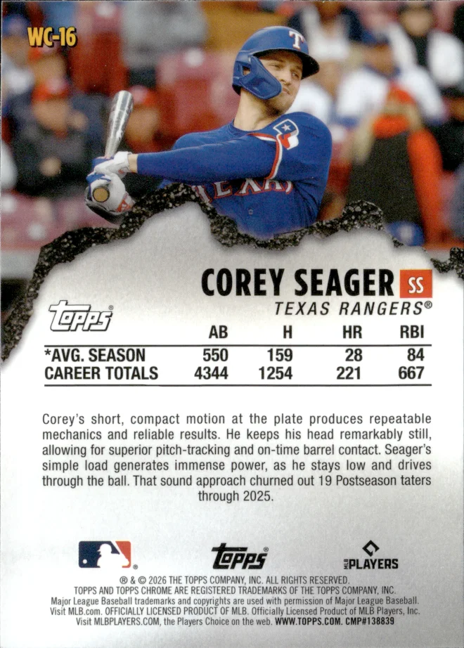 Corey Seager card back