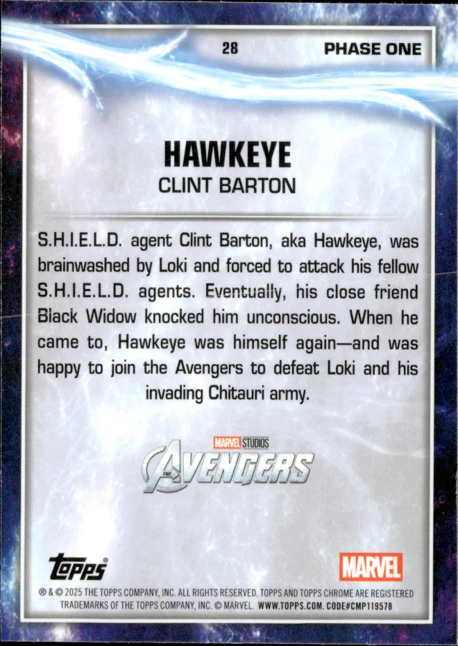 Clint Barton / Hawkeye card back