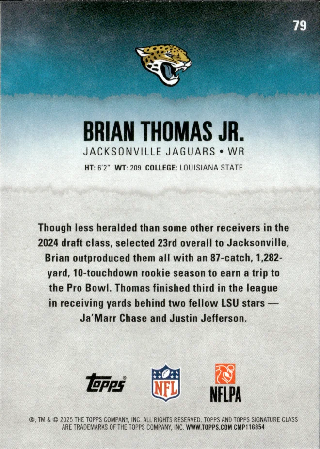 Brian Thomas Jr. card back