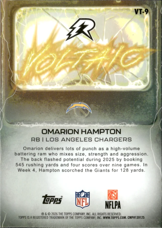 Omarion Hampton card back