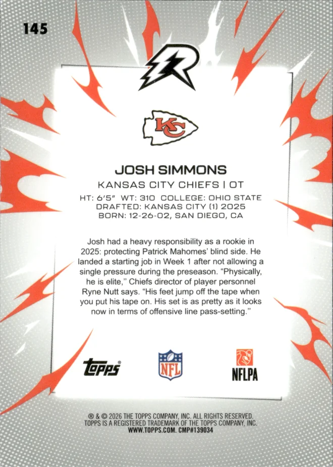 Josh Simmons card back