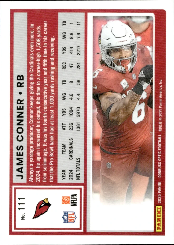 James Conner card back