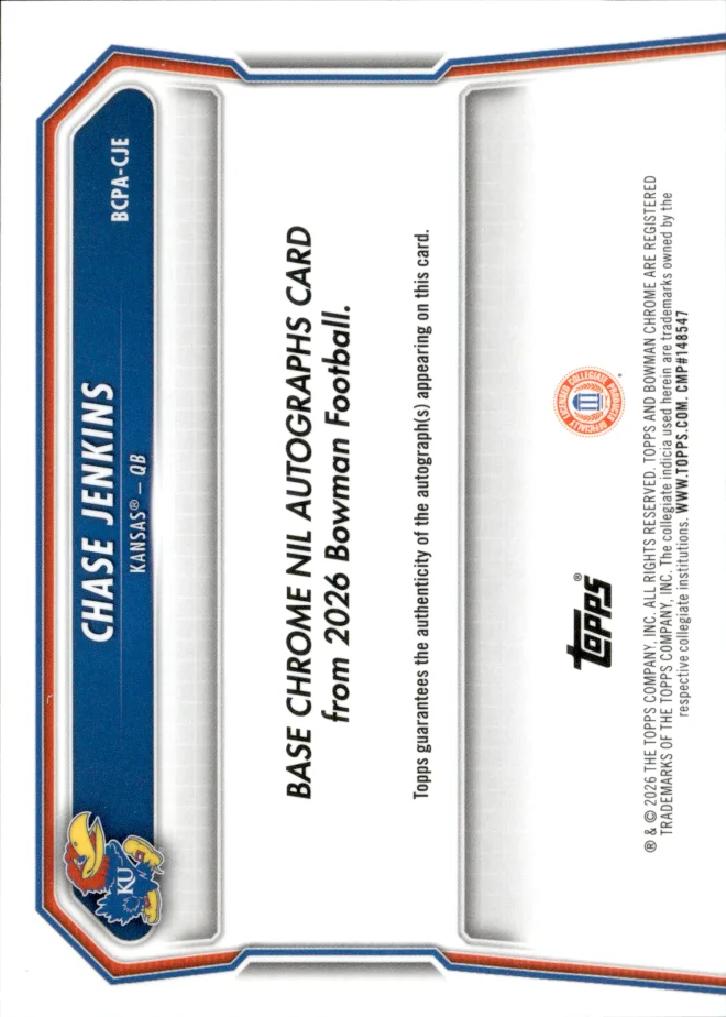 Chase Jenkins card back