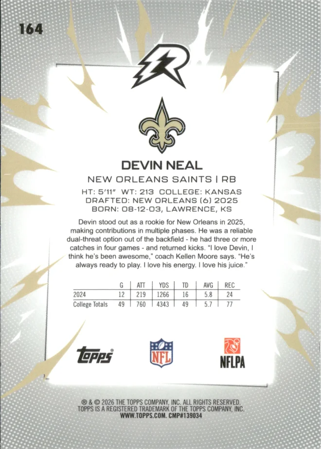 Devin Neal card back