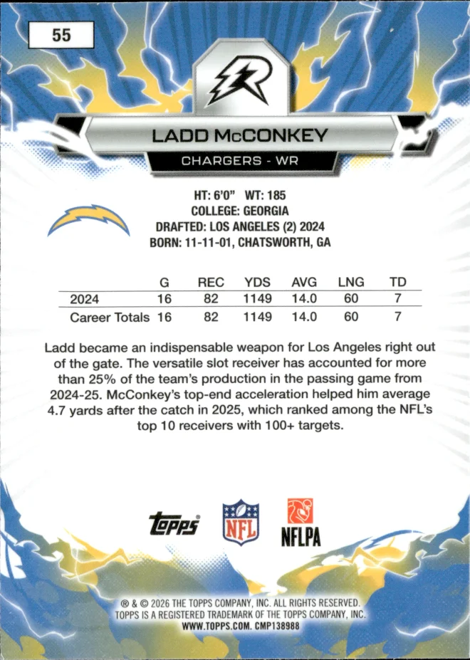 Ladd McConkey card back