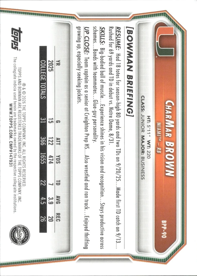 CharMar Brown card back
