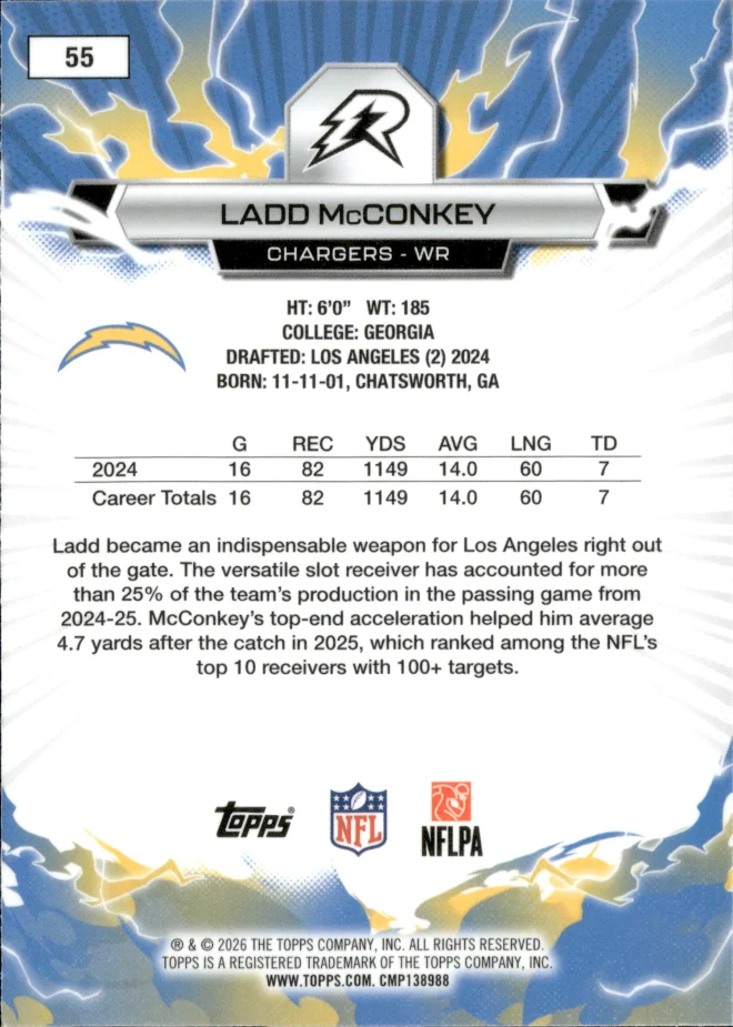 Ladd McConkey card back