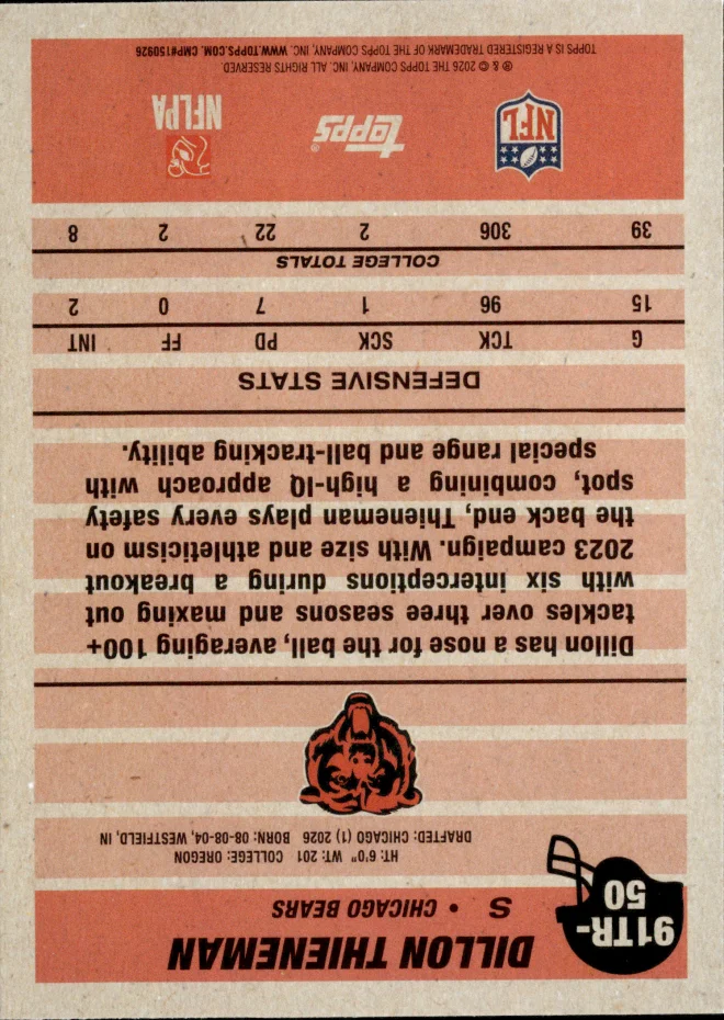 Dillon Thieneman card back