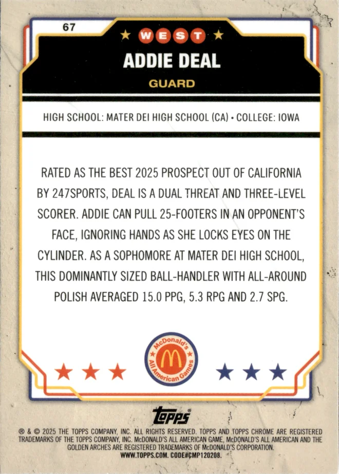 Addie Deal card back