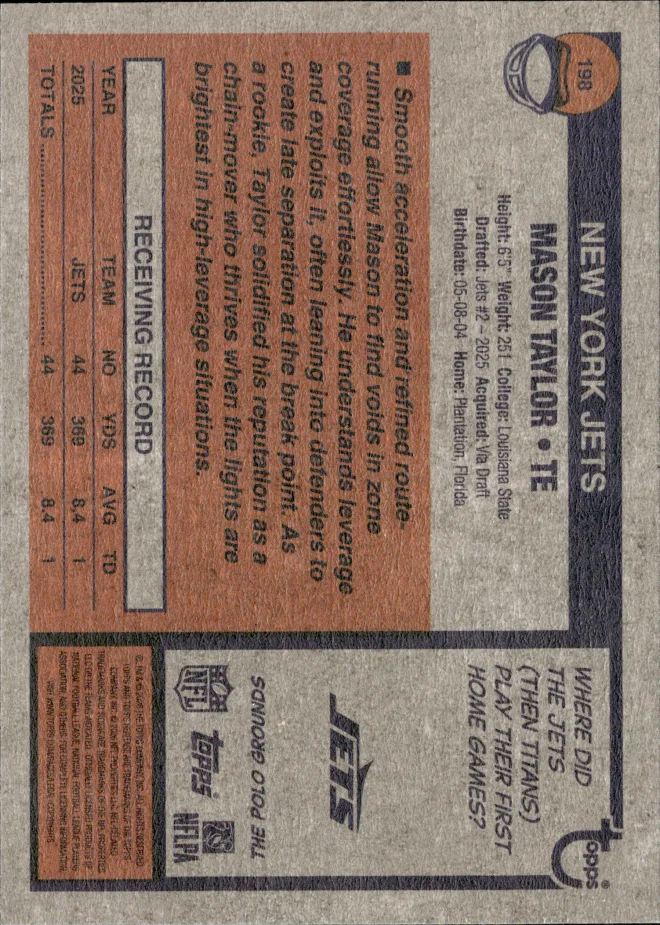 Mason Taylor card back
