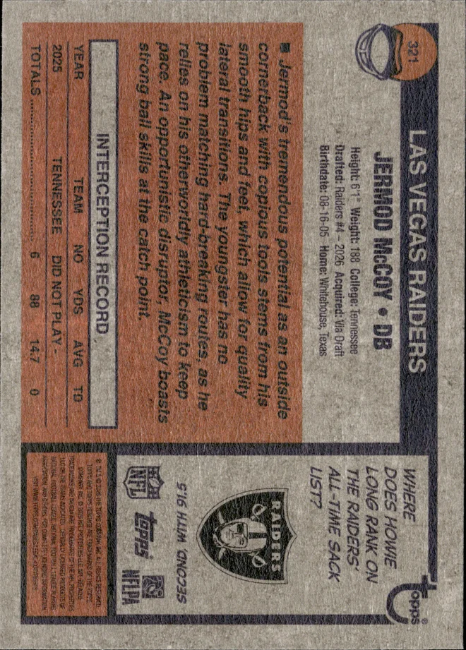 Jermod McCoy card back