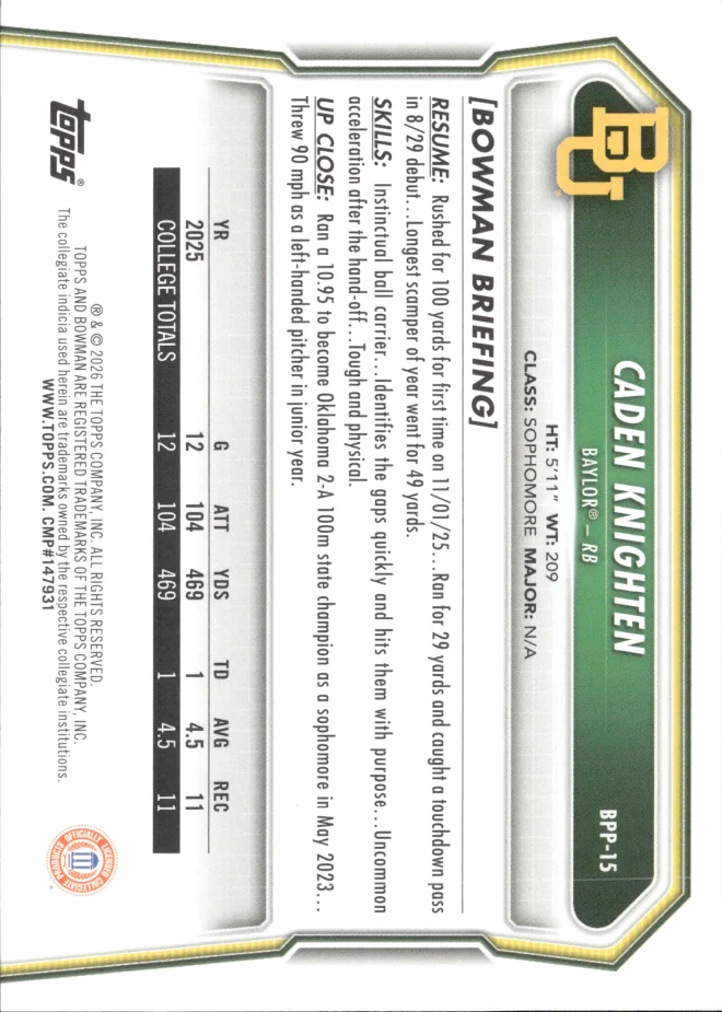 Caden Knighten card back