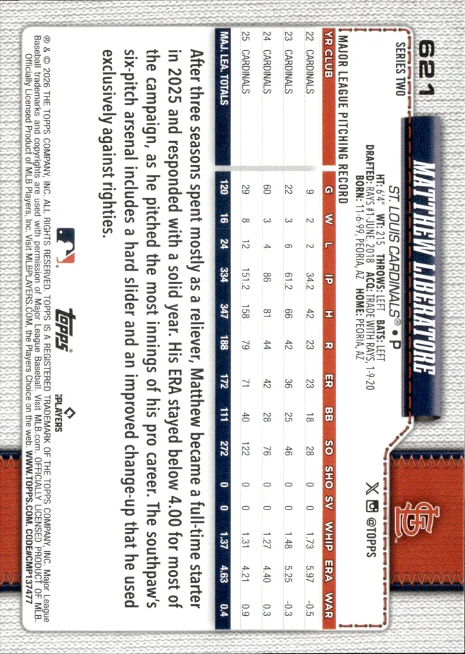 Matthew Liberatore card back