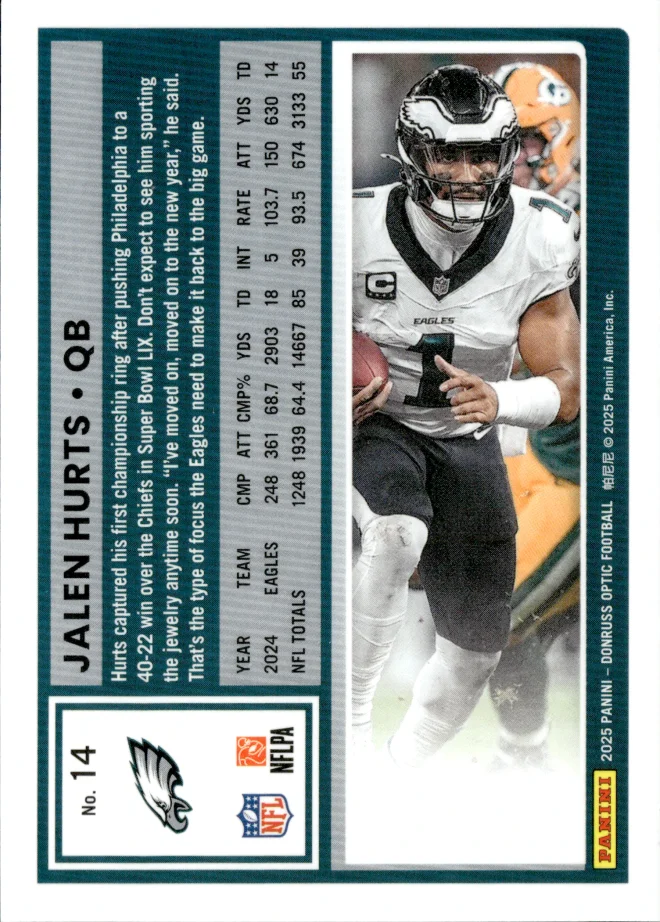 Jalen Hurts card back