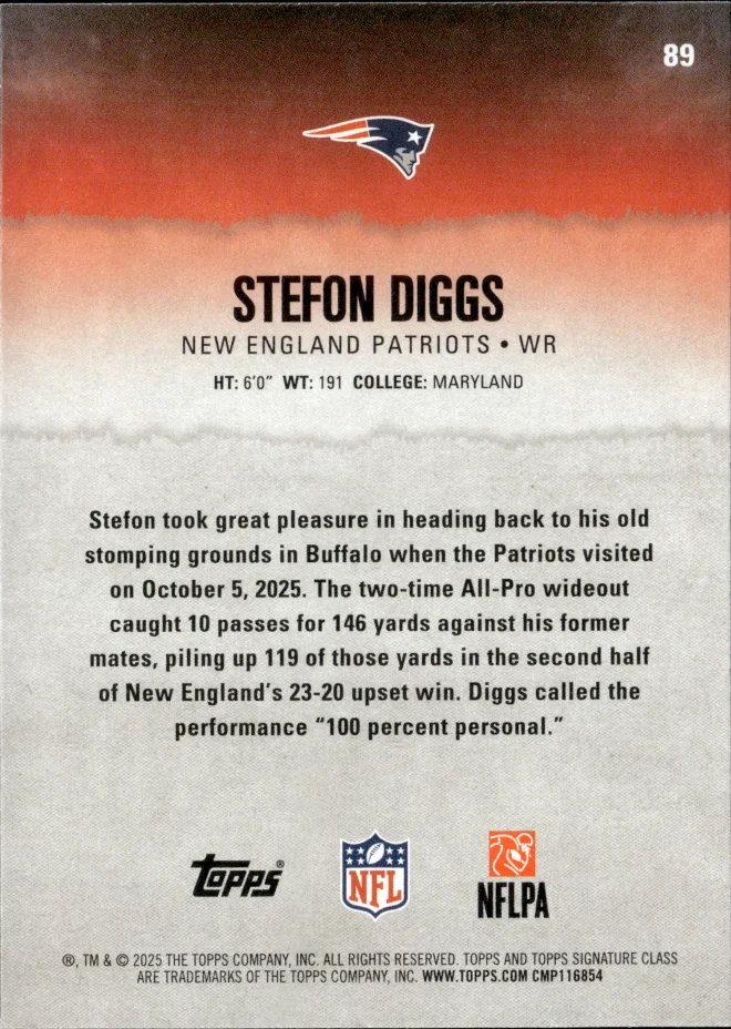 Stefon Diggs card back