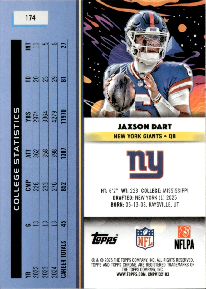 Jaxson Dart card back