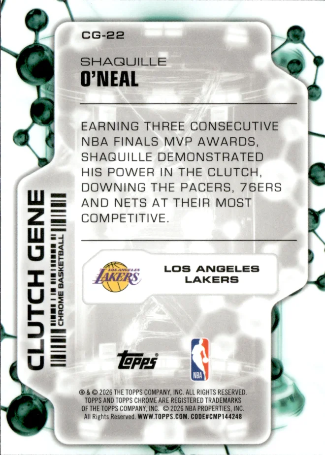 Shaquille O'Neal card back