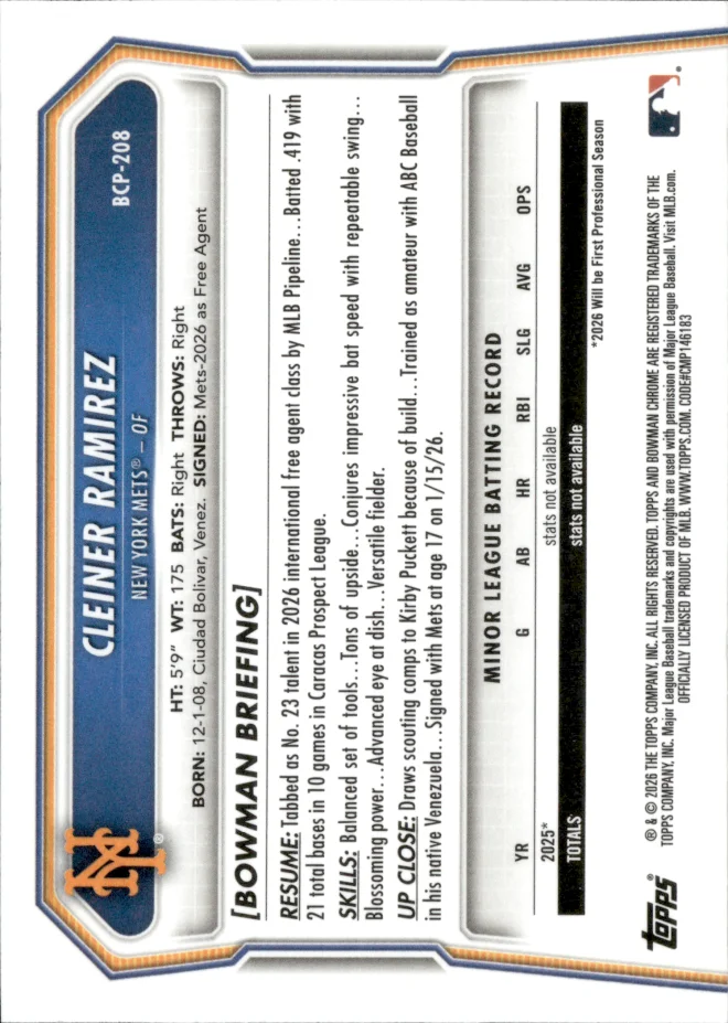 Cleiner Ramirez card back