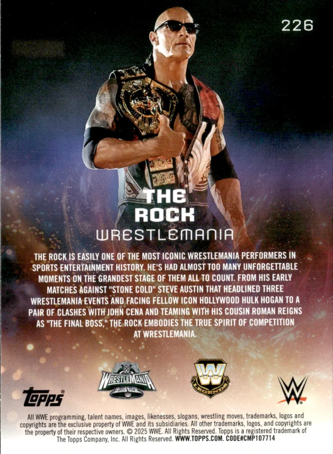 The Rock card back