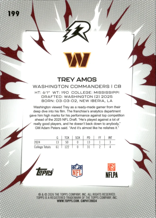 Trey Amos card back