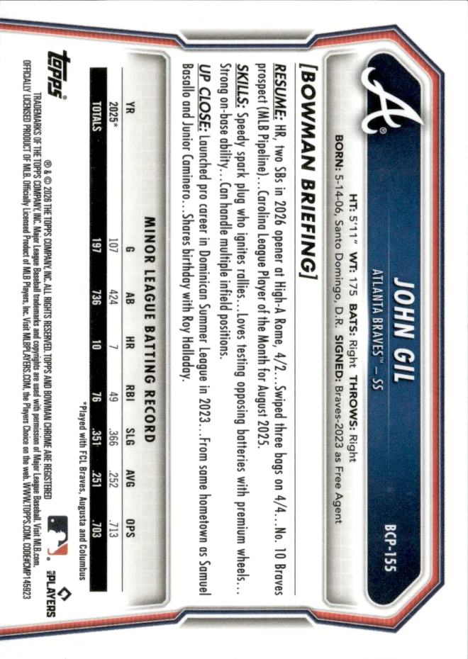 John Gil card back